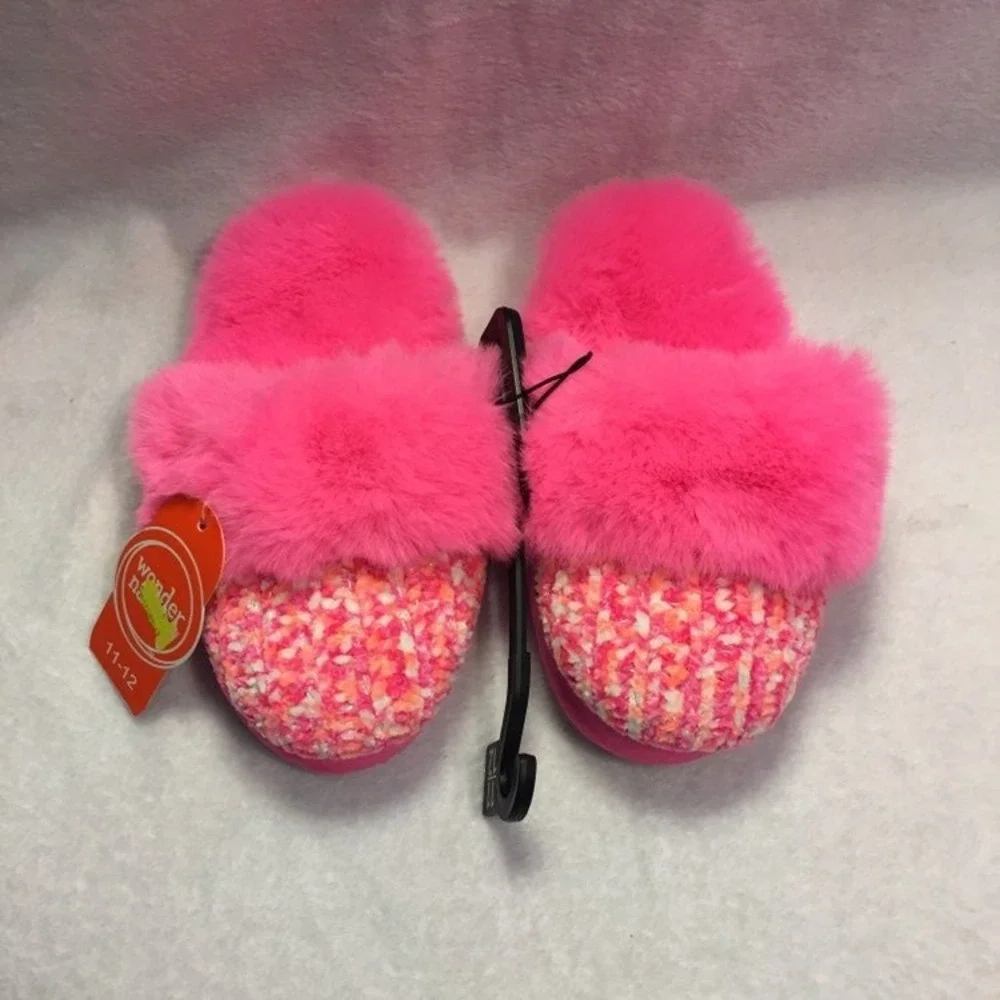 New girls Slippers 11/12 non Slip‎ Pink Girly Sparkly